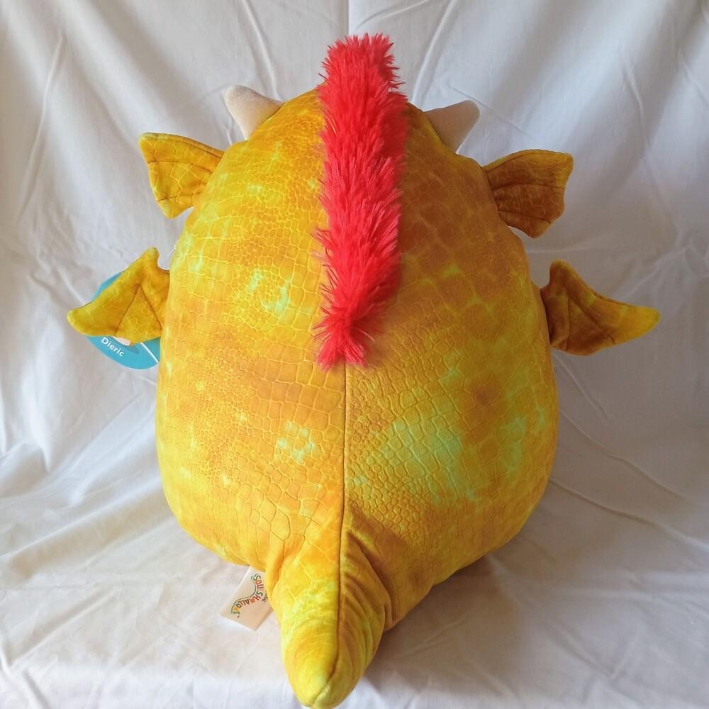 Squishmallows: DIERIC THE DRAGON 11" Yellow, Mohawk Red Orange Soft Plush Toy - Picture 5 of 7